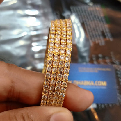 Royal Luxury Zircon Gold Plated 4 pc Bangles