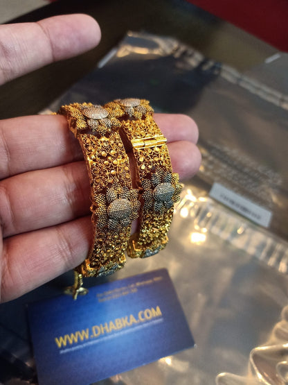 Luxury Class Gold Plated Rhodium Bangle Pair