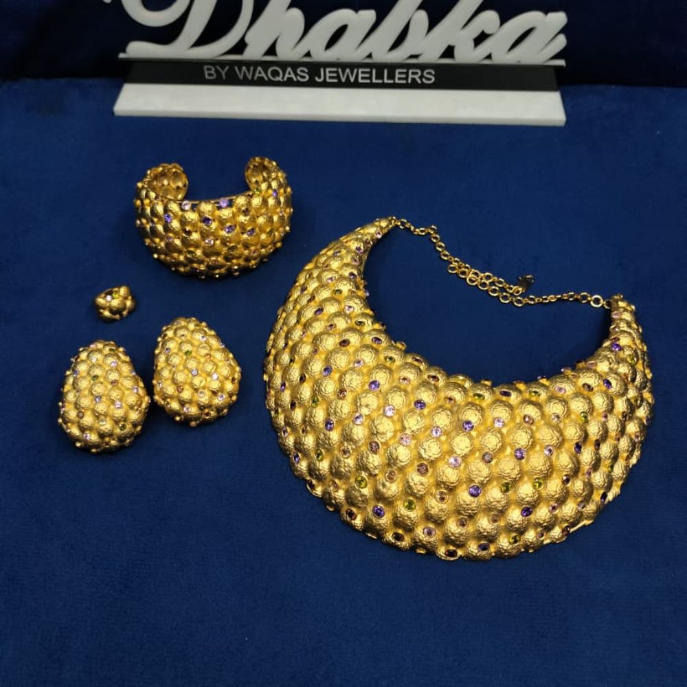 925 Sterling Silver Heavy Gold Plated 4 pc Set
