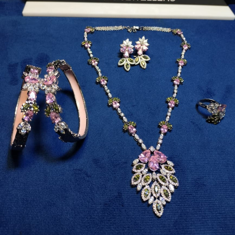 Massonite Stone 925 Sterling Silver 4 pc Set
