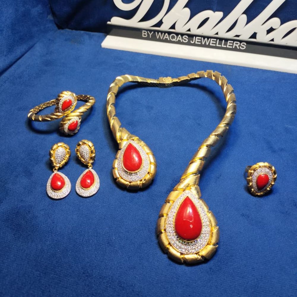 925 Sterling Silver Heavy Gold Plated 4 pc Set