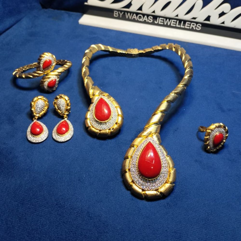925 Sterling Silver Heavy Gold Plated 4 pc Set