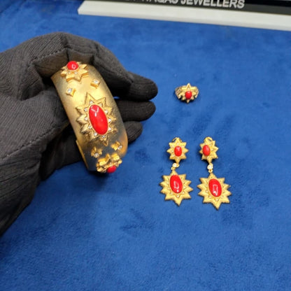 925 Sterling Silver Gold Plated 3 pc Set