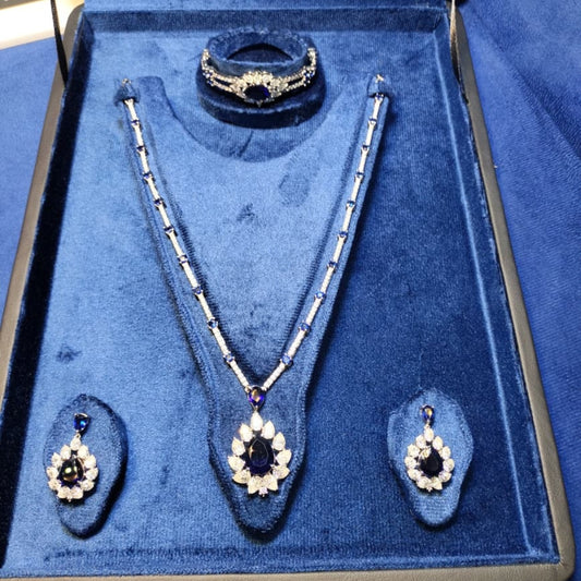 925 Sterling Silver Massonite Stone 3 Pc Set