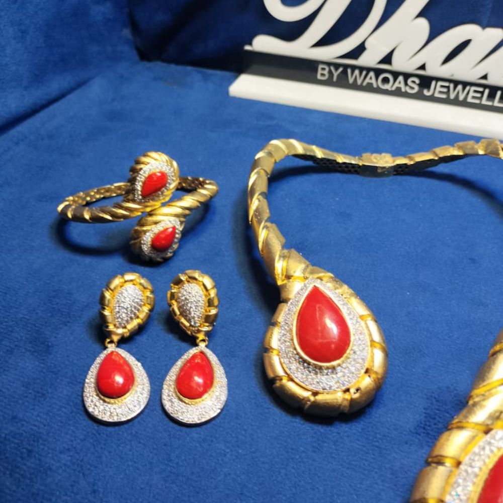 925 Sterling Silver Heavy Gold Plated 4 pc Set
