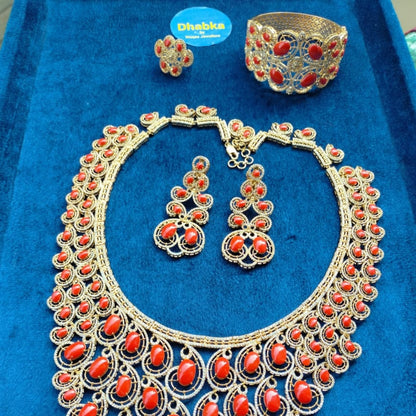 925 Sterling Silver Heavy Gold Plated 4 pc Set