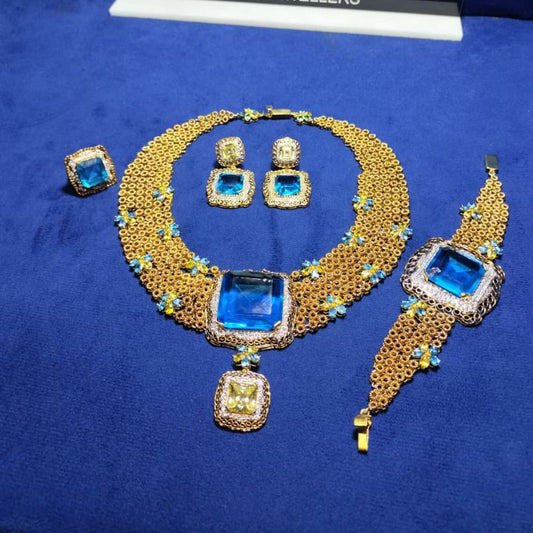 925 Sterling Silver Gold Plated 4 pc Set