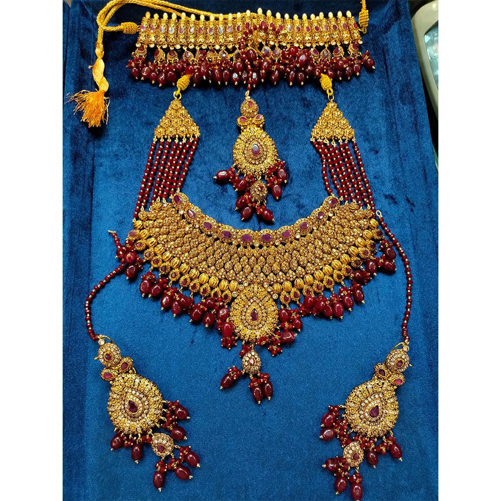 8 Pc Gold Plated Bridal Jewelry Set