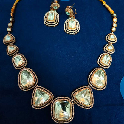 Polki Style Massionite Polki Necklace Set