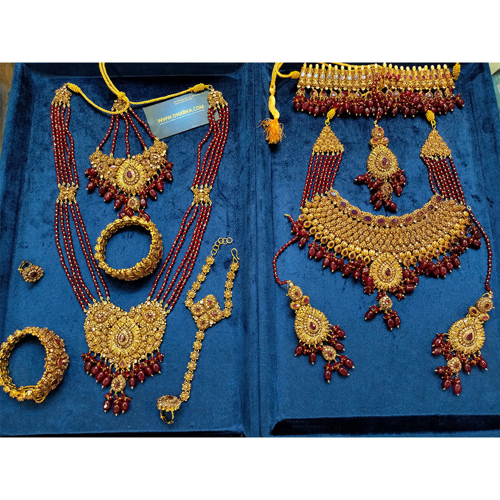 8 Pc Gold Plated Bridal Jewelry Set