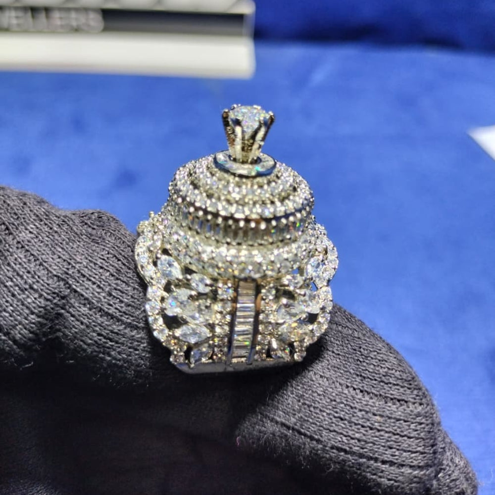 Luxury 925 Sterling Silver Big Ring