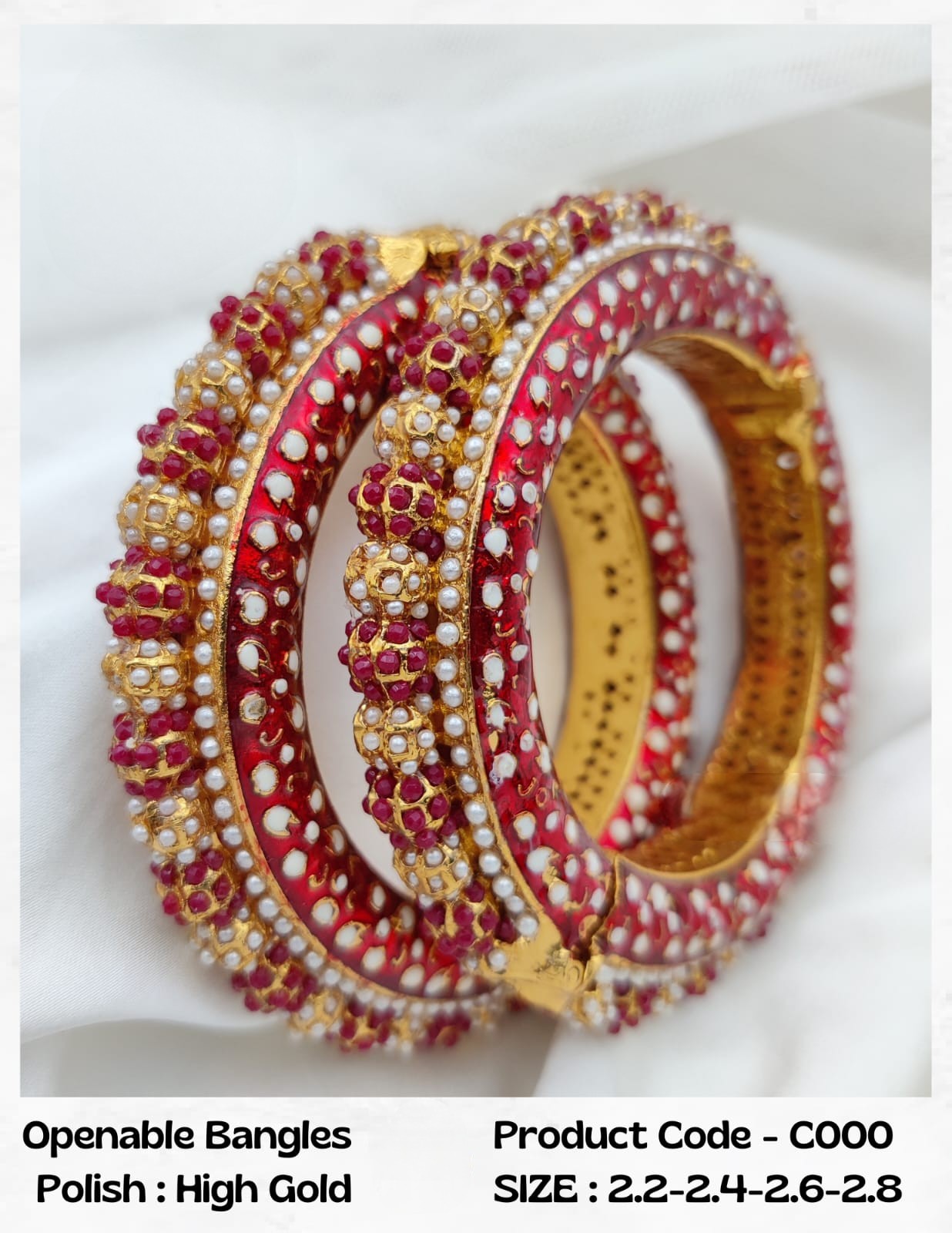 Studded Pearls in Red and Green