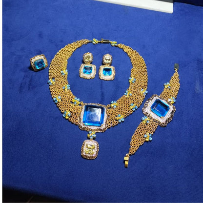 925 Sterling Silver Gold Plated 4 pc Set