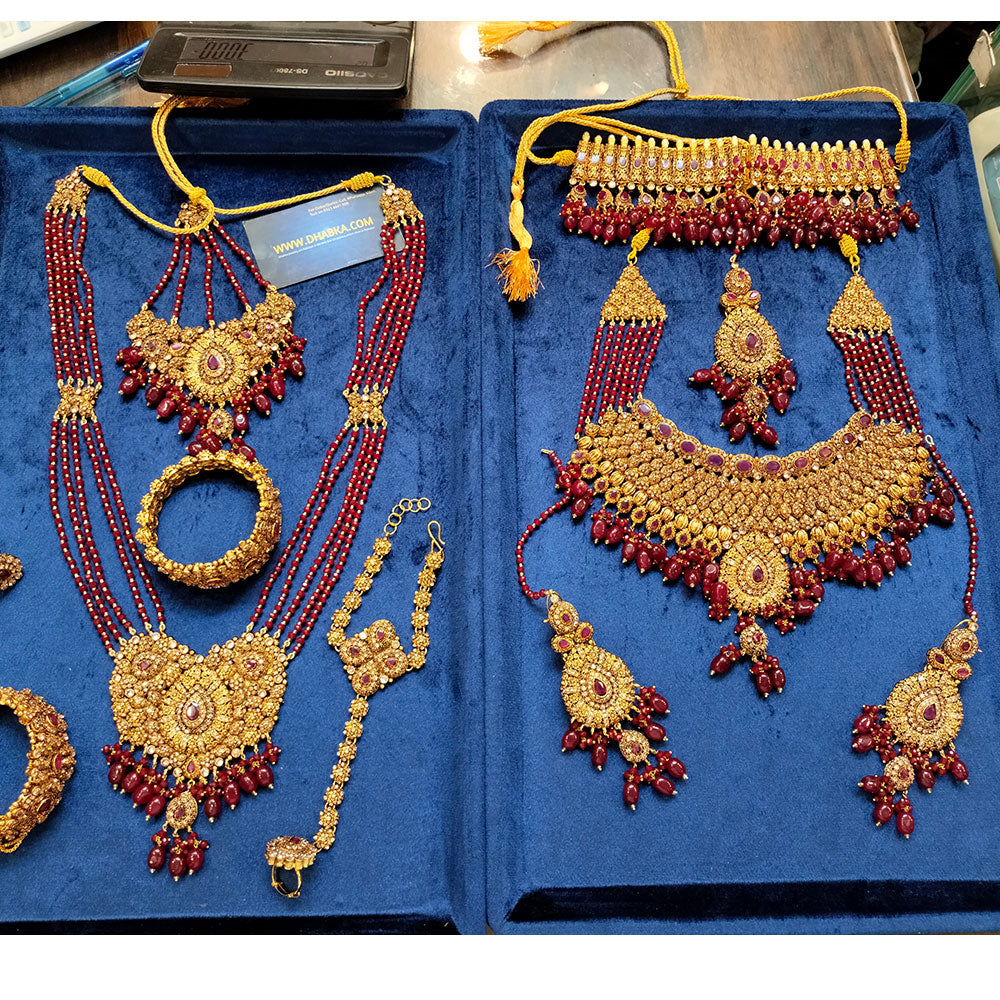 8 Pc Gold Plated Bridal Jewelry Set