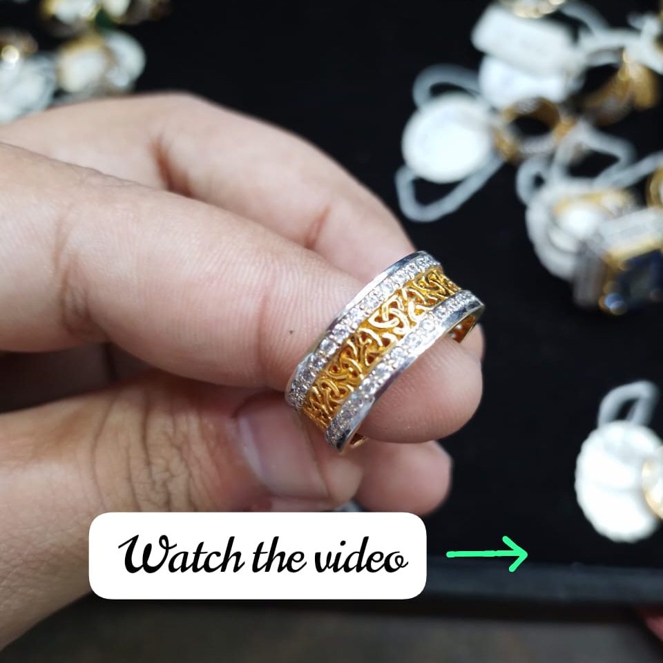 925 Sterling Silver Luxury Gold Plated Ring