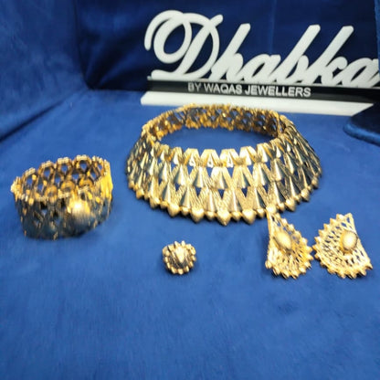 925 Sterling Silver Heavy Gold Plated 4 pc Set