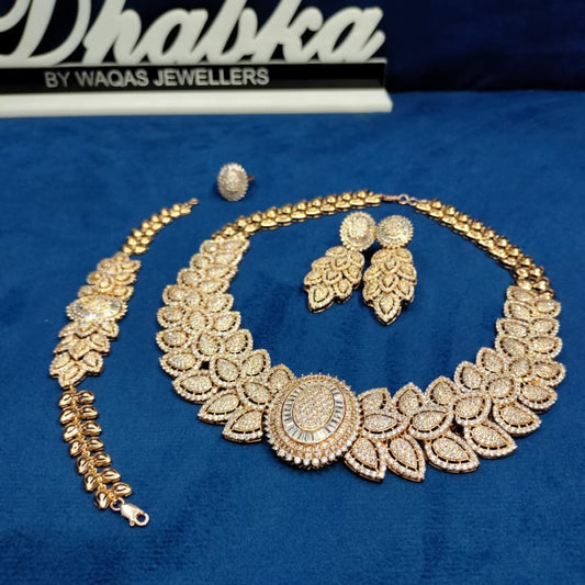 925 Sterling Silver  Rose Gold Plated 4 pc Set