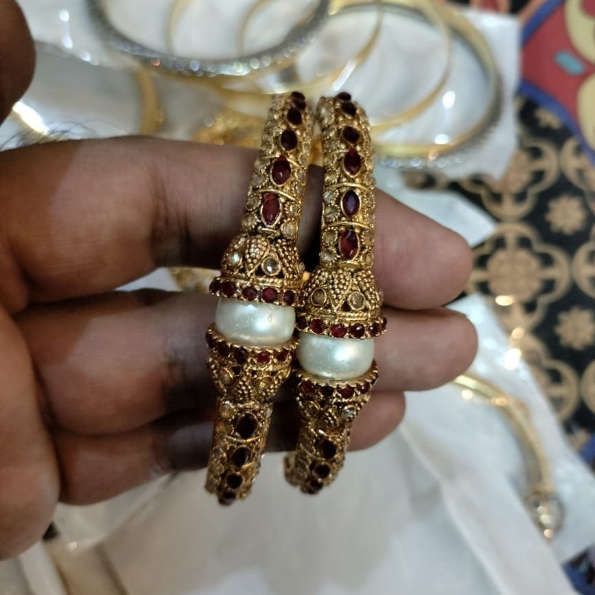 Dhabka Luxury Real Gold Plated bangle Pair