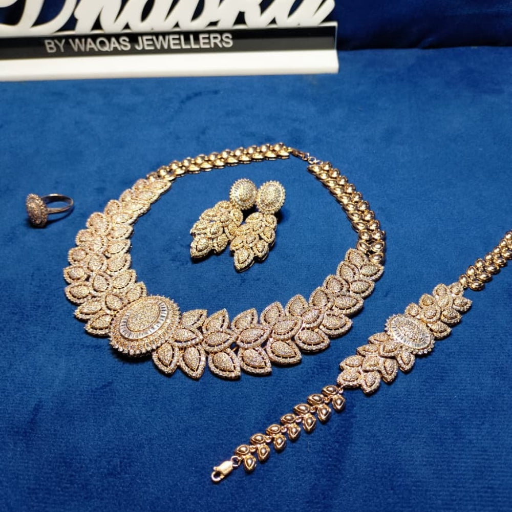 925 Sterling Silver  Rose Gold Plated 4 pc Set