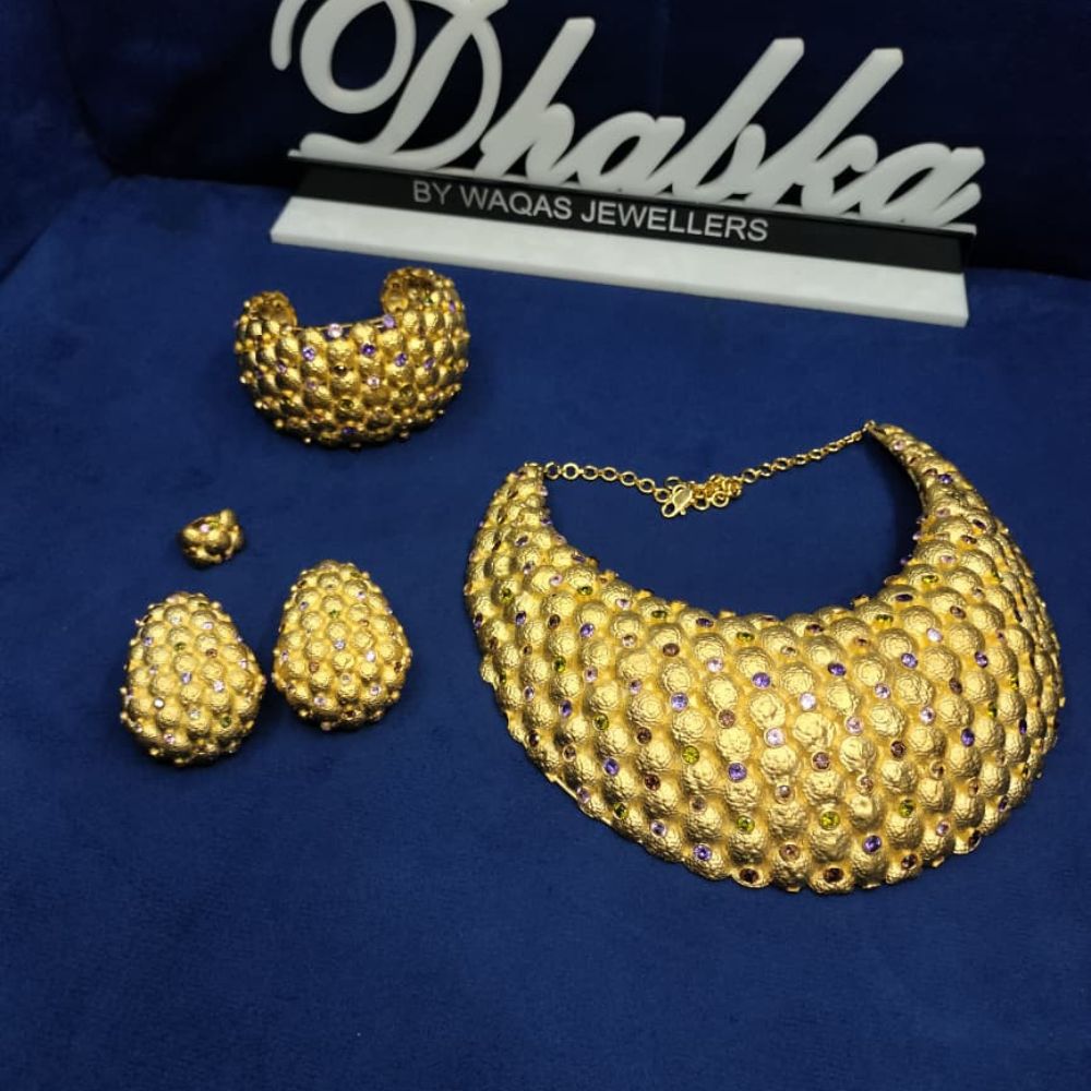 925 Sterling Silver Heavy Gold Plated 4 pc Set
