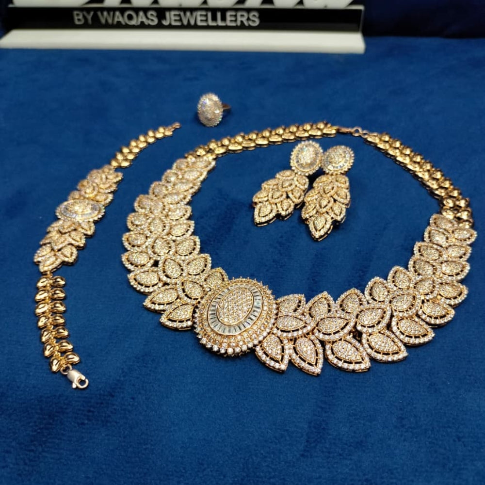 925 Sterling Silver  Rose Gold Plated 4 pc Set