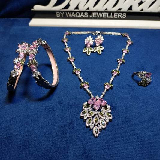 Massonite Stone 925 Sterling Silver 4 pc Set