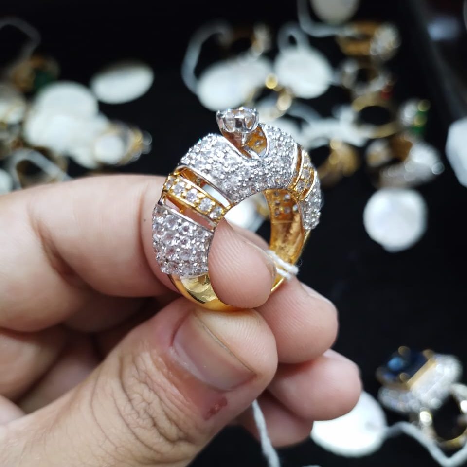 925 Sterling Silver Luxury Gold Plated Ring