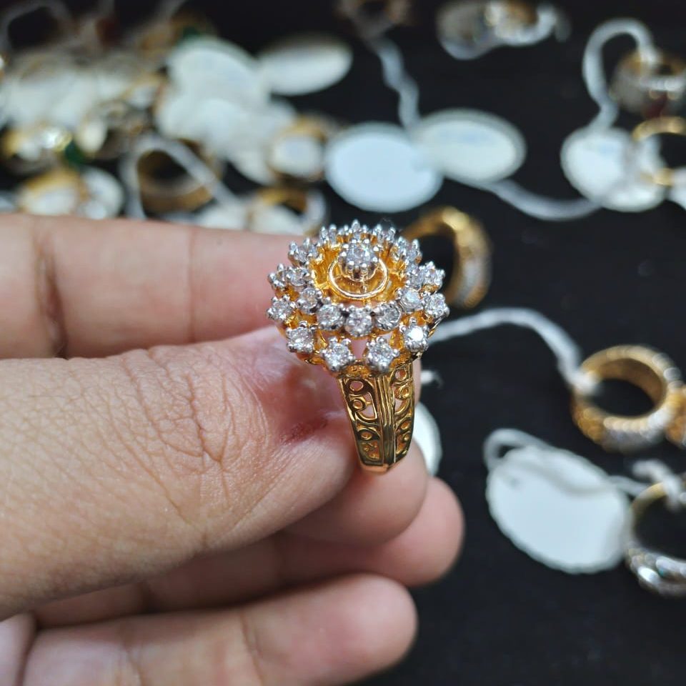 925 Sterling Silver Luxury Designer Gold Plated Ring