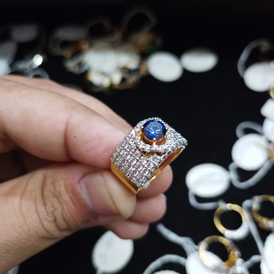 925 Sterling Silver Luxury Gold Plated Ring
