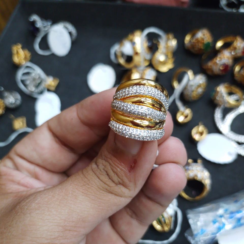 925 Sterling Silver Luxury Gold Plated Ring