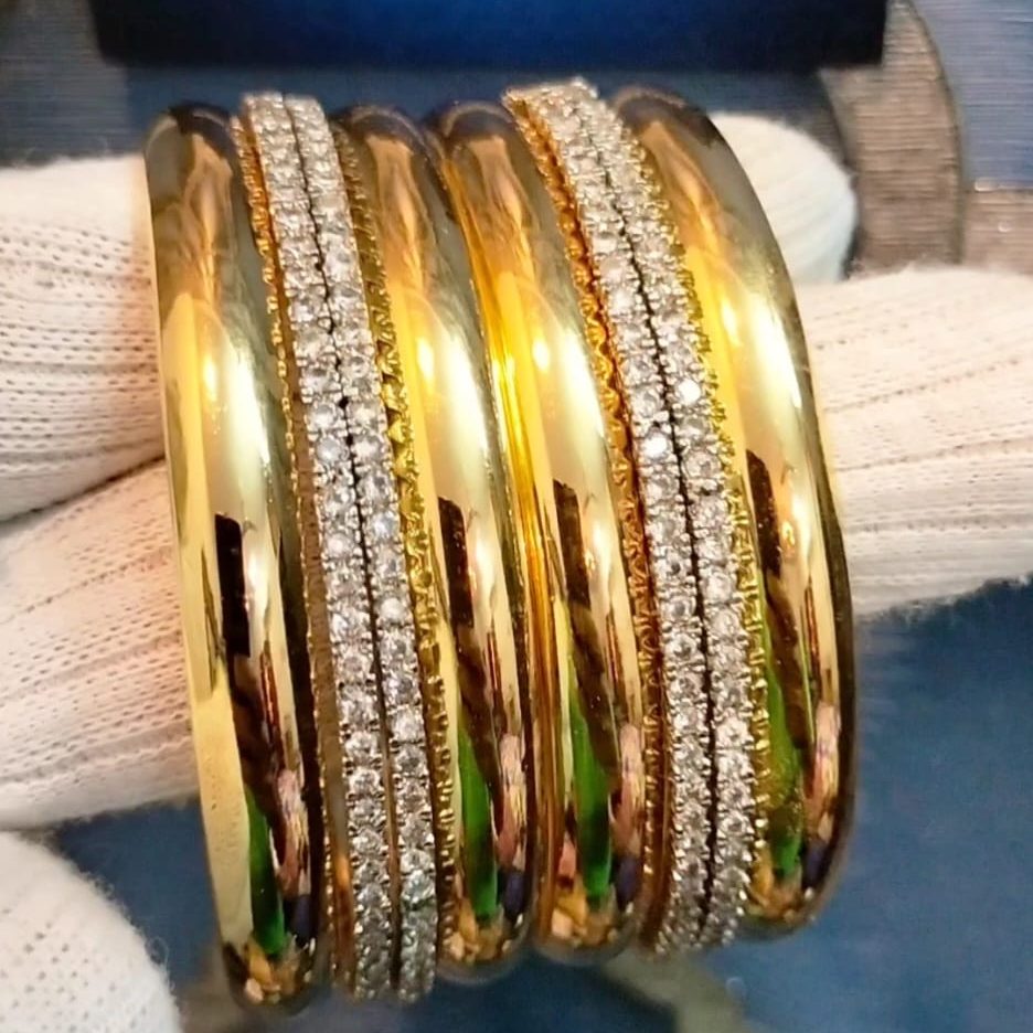 Dhabka Designer real Gold Plated Bangles 8pc Set