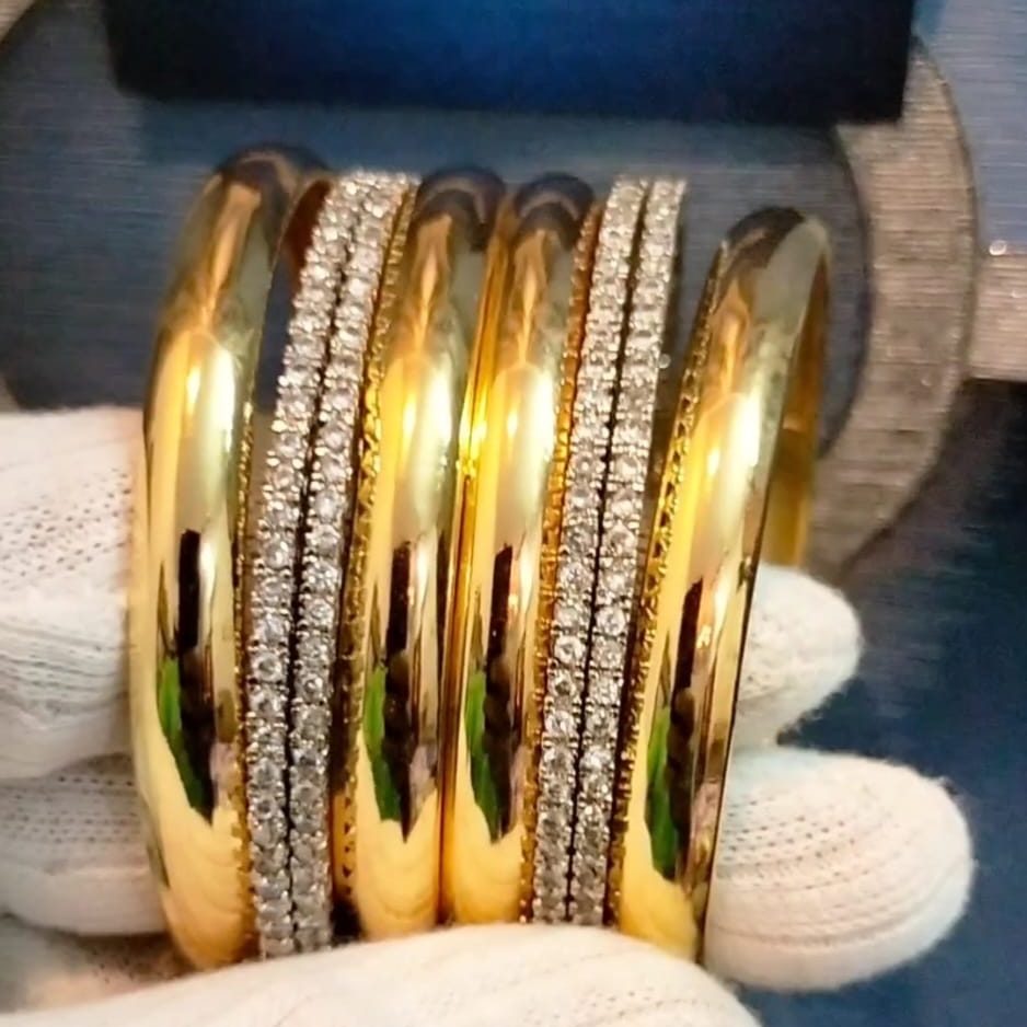Dhabka Designer real Gold Plated Bangles 8pc Set