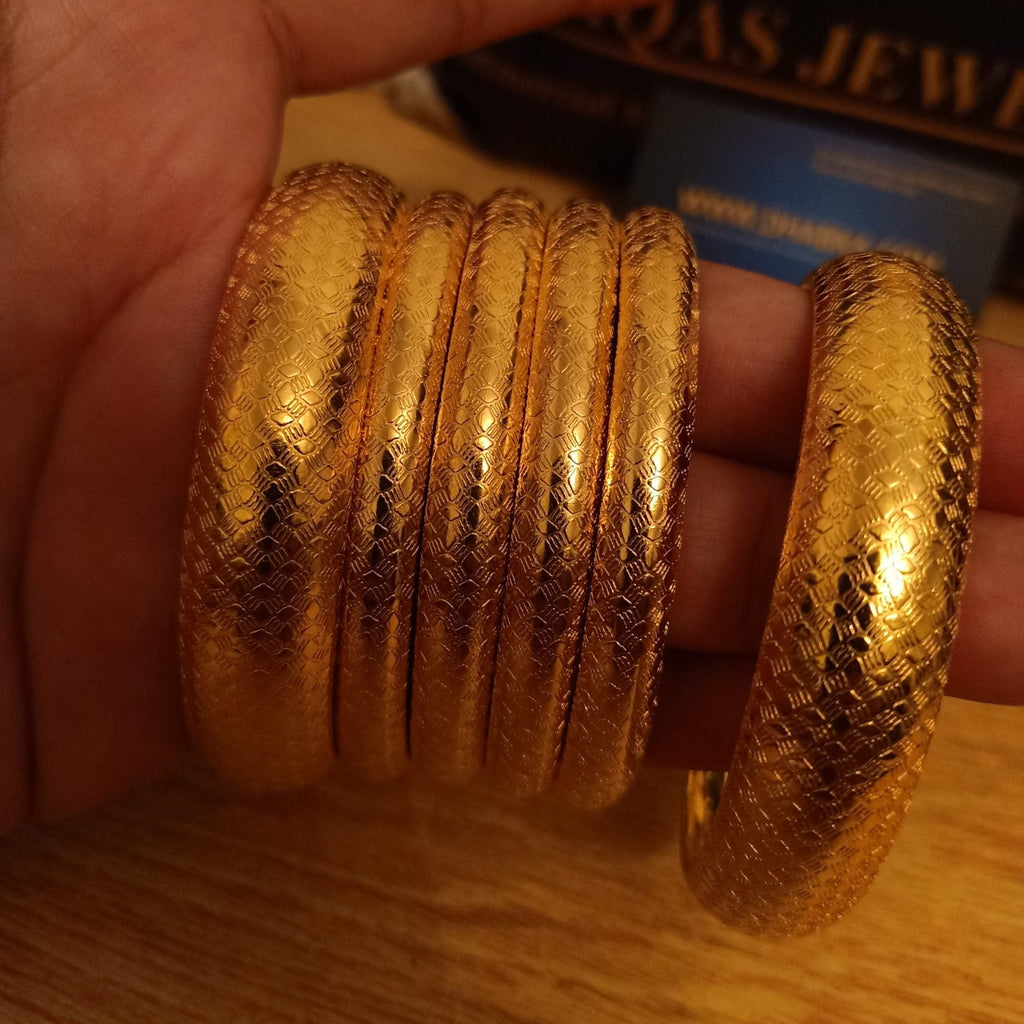 Royal Gold Plated 6 pc Bangle set
