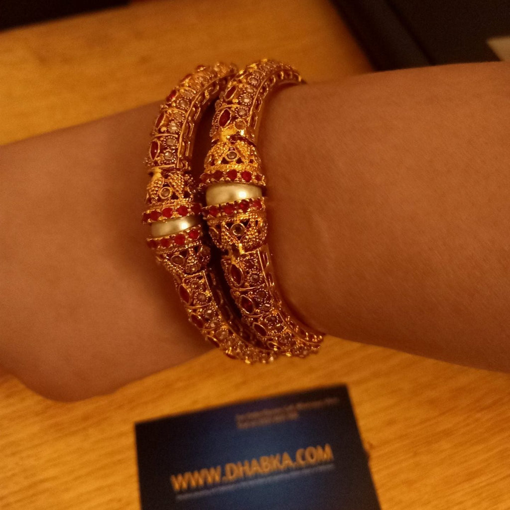 Dhabka Luxury Real Gold Plated bangle Pair