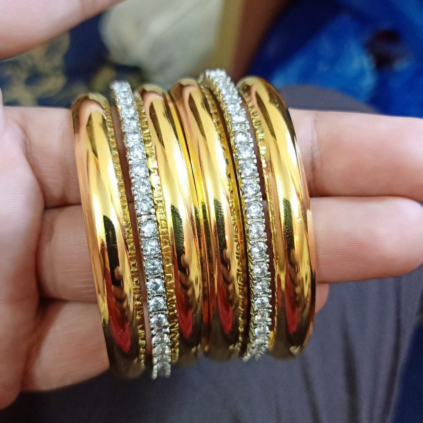 Dhabka Luxury Royal 4 pc shine 2 Stone Bangles