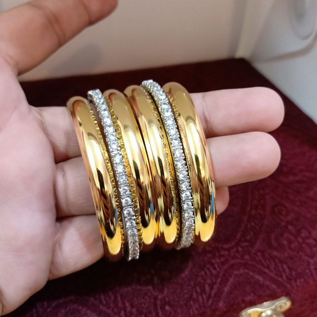 Dhabka Luxury Royal 4 pc shine 2 Stone Bangles