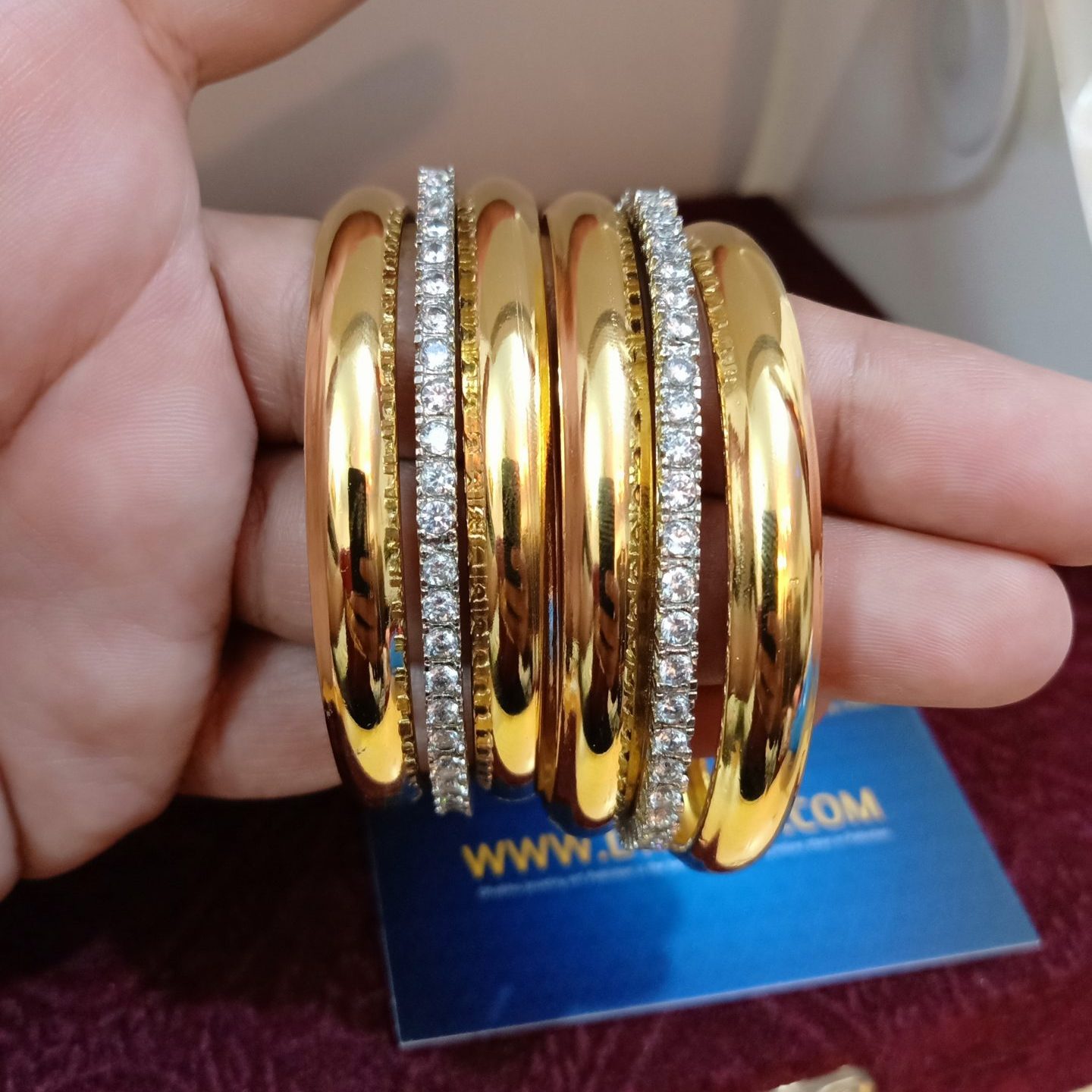 Dhabka Luxury Royal 4 pc shine 2 Stone Bangles