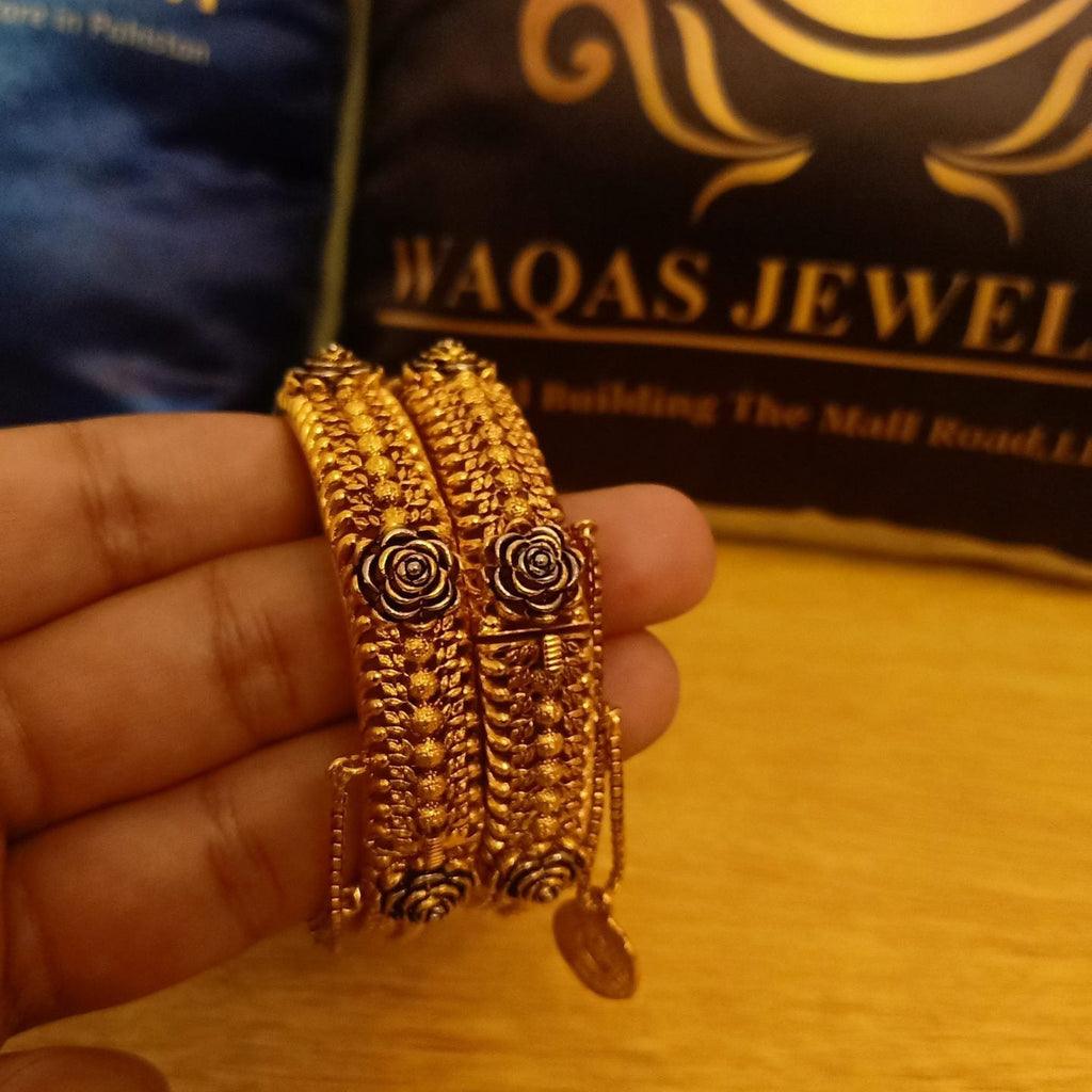 Royal Real Gold Plated Bangle Pair