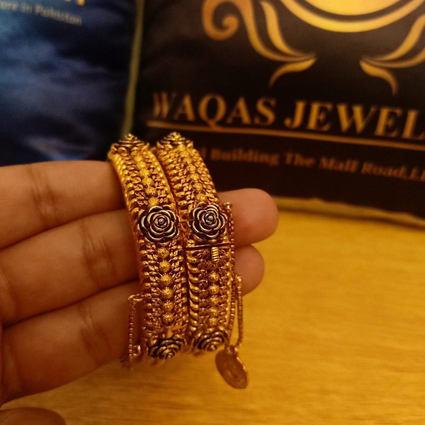 Royal Real Gold Plated Bangle Pair