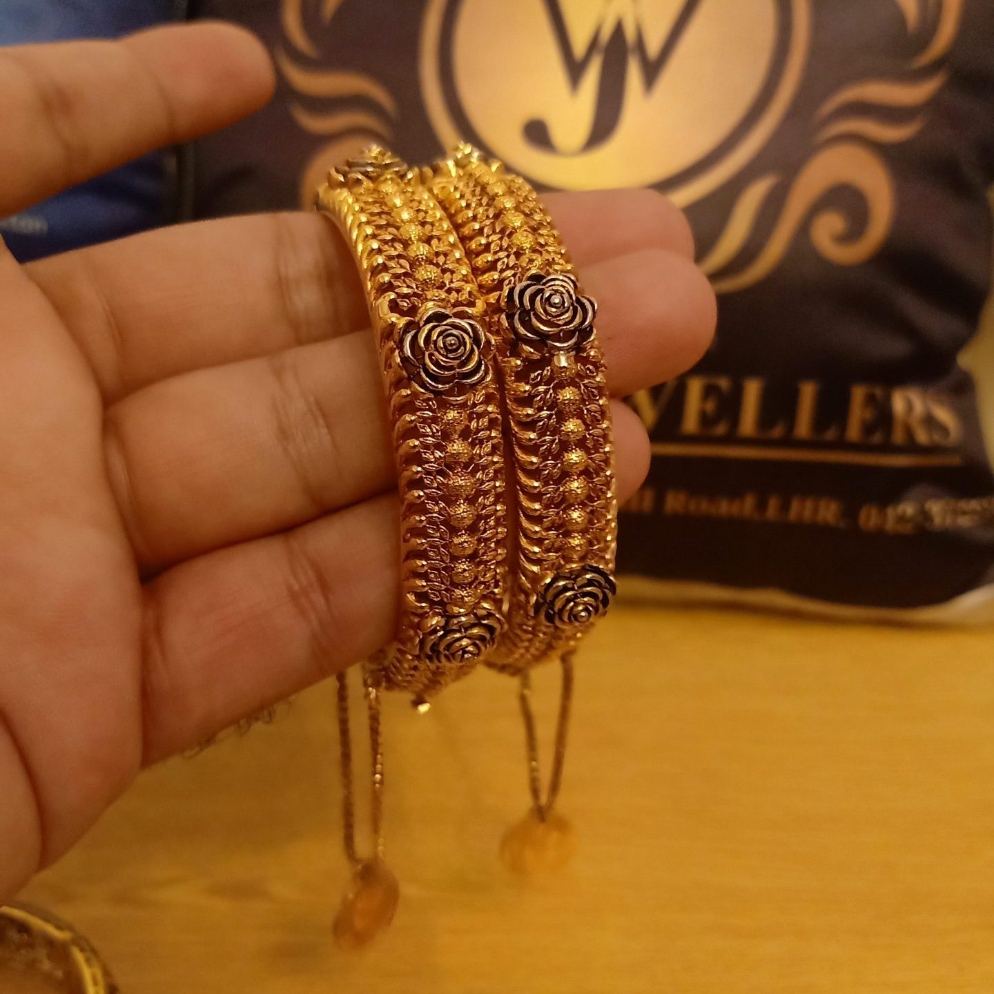 Royal Real Gold Plated Bangle Pair