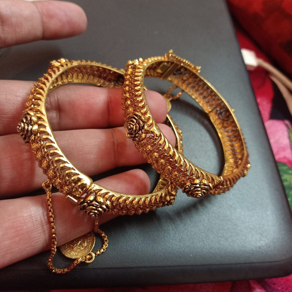 Royal Real Gold Plated Bangle Pair