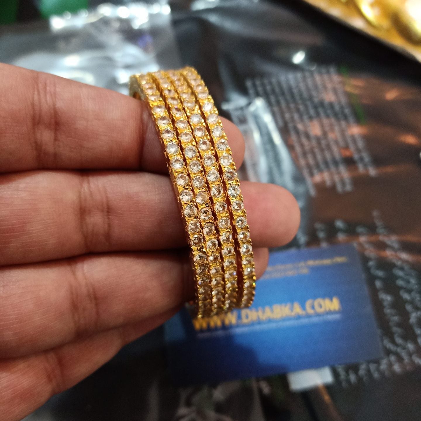 Royal Luxury Zircon Gold Plated 4 pc Bangles