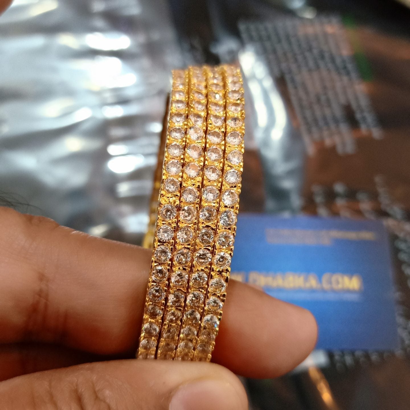Royal Luxury Zircon Gold Plated 4 pc Bangles