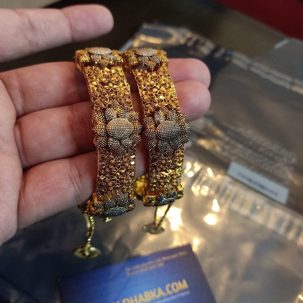 Luxury Class Gold Plated Rhodium Bangle Pair
