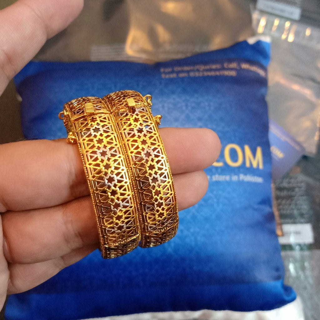 Luxury Class Gold Plated Rhodium Bangle Pair