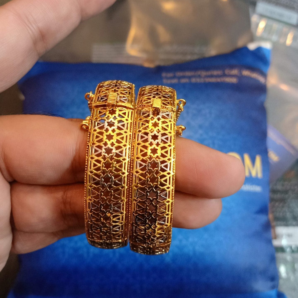 Luxury Class Gold Plated Rhodium Bangle Pair