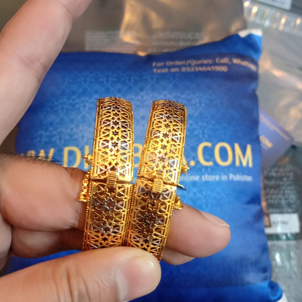 Luxury Class Gold Plated Rhodium Bangle Pair