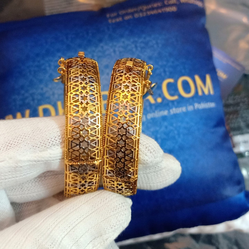 Luxury Class Gold Plated Rhodium Bangle Pair