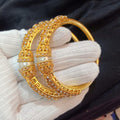 Dhabka Luxury Real Gold Plated bangle Pair White Stone