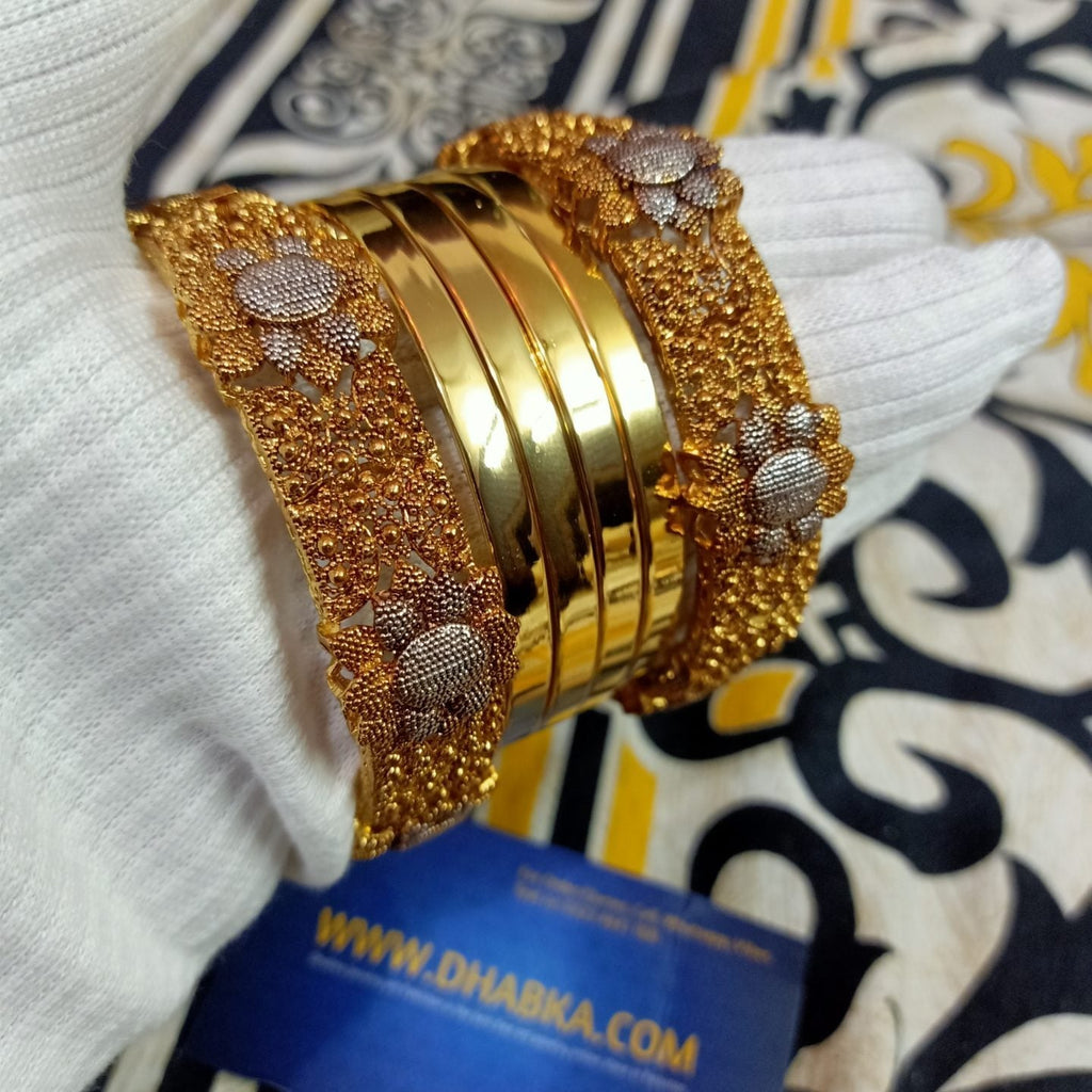 Luxury Class Gold Plated Six Pc Bangle Set